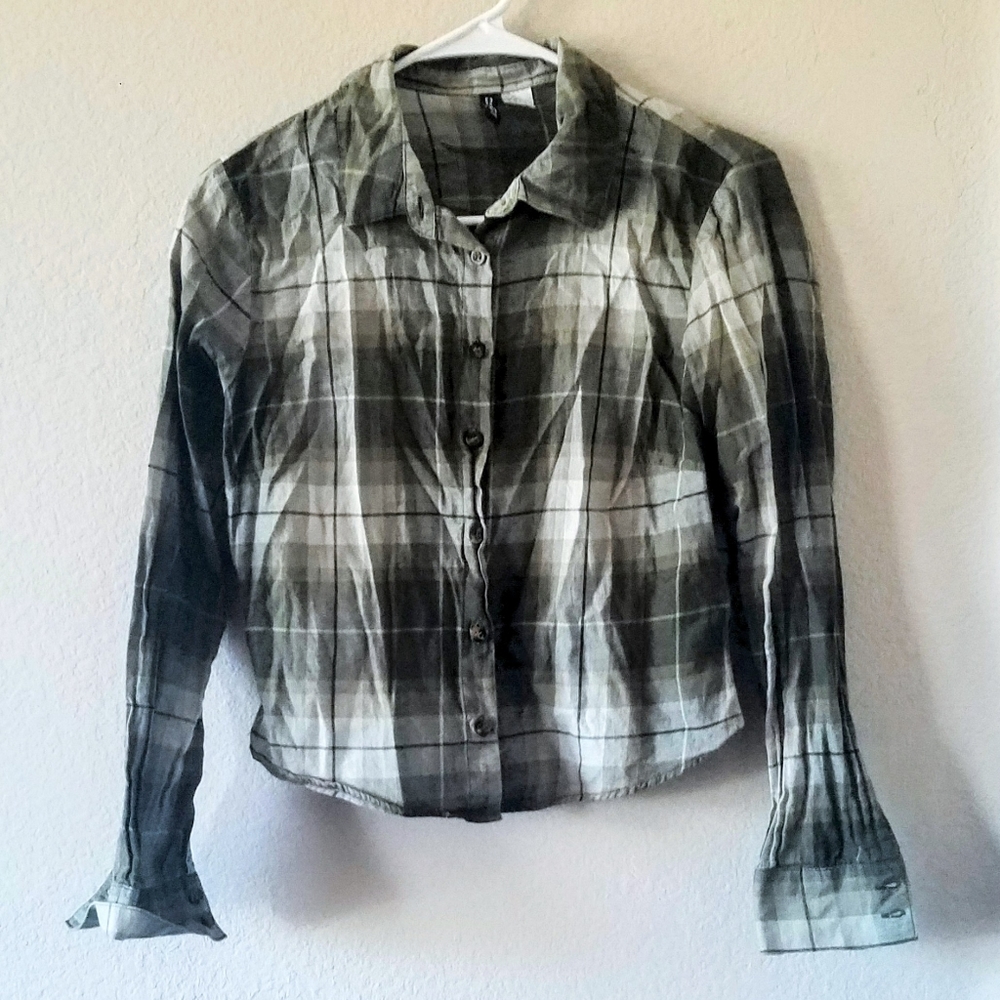 Green and white flannel